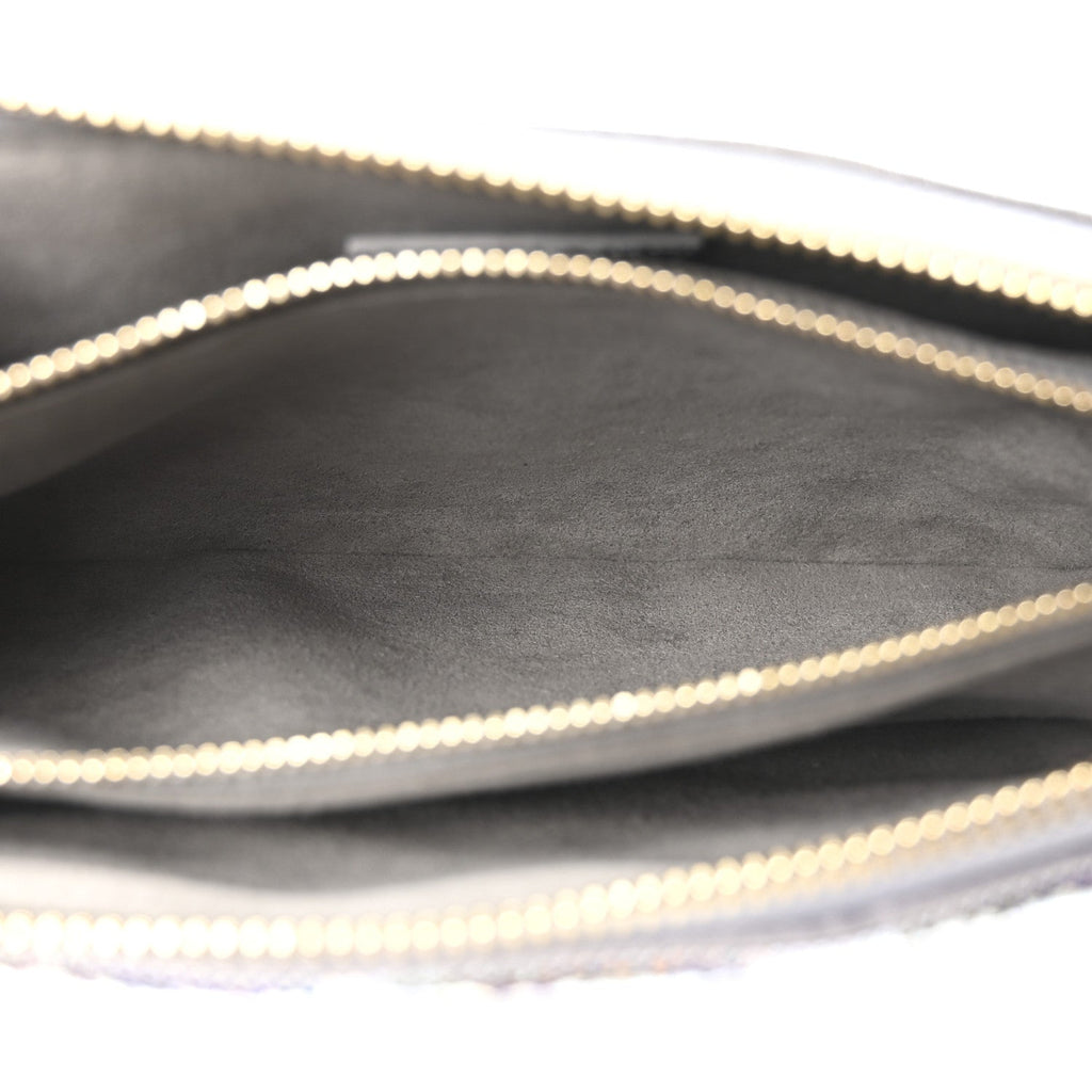 Louis Vuitton Satin Sequin Embroidered Monogram Coussin BB Silver