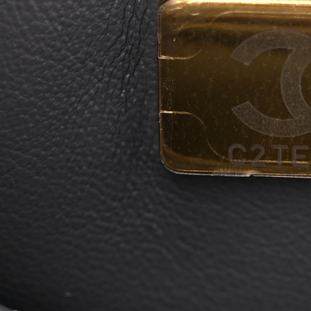 Chanel Caviar Quilted Small Coco Handle Flap Dark Grey