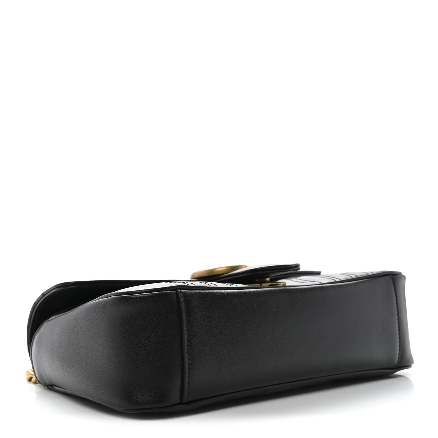 Gucci Calfskin Matelasse Small GG Marmont Shoulder Bag Black