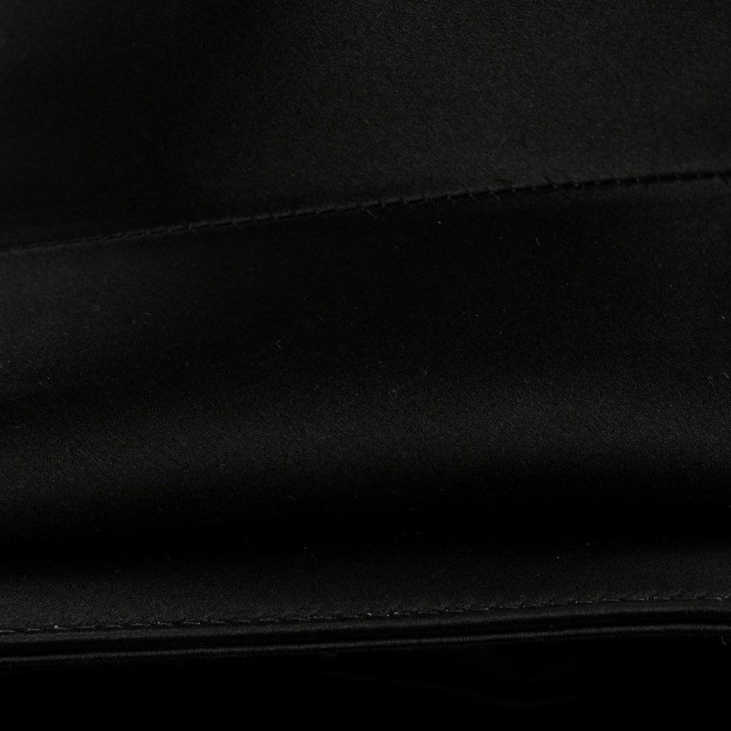 Christian Dior Satin Crystal Mini Saddle Bag Black