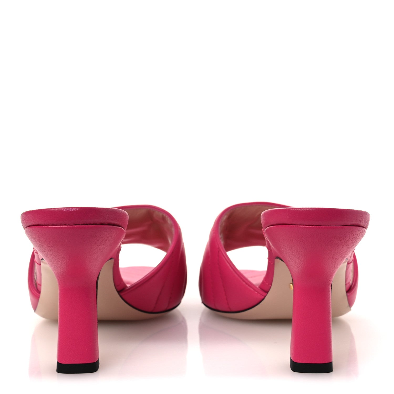 Gucci Nappa Matelasse GG Marmont 75mm Slide Sandals 41 Box Pink