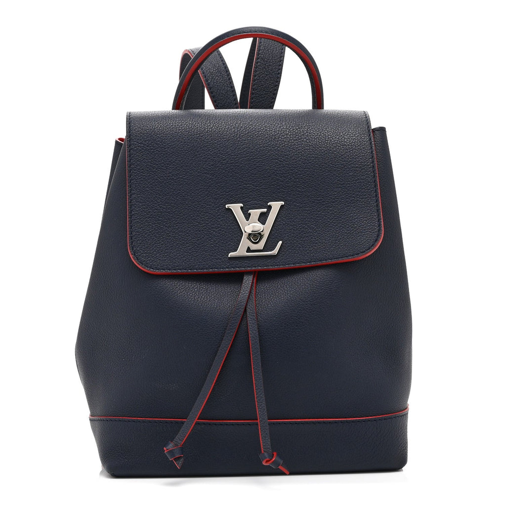Louis Vuitton Soft Calfskin Lockme Backpack Marine Rouge
