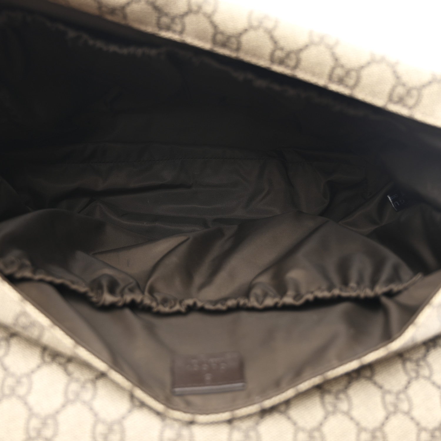 Gucci GG Plus Monogram Messenger Diaper Bag Dark Brown