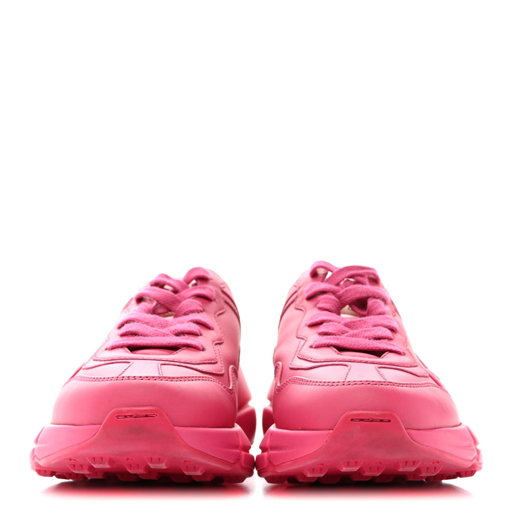 Gucci Calfskin Logo Womens Rhyton Sneakers 35 Box Pink