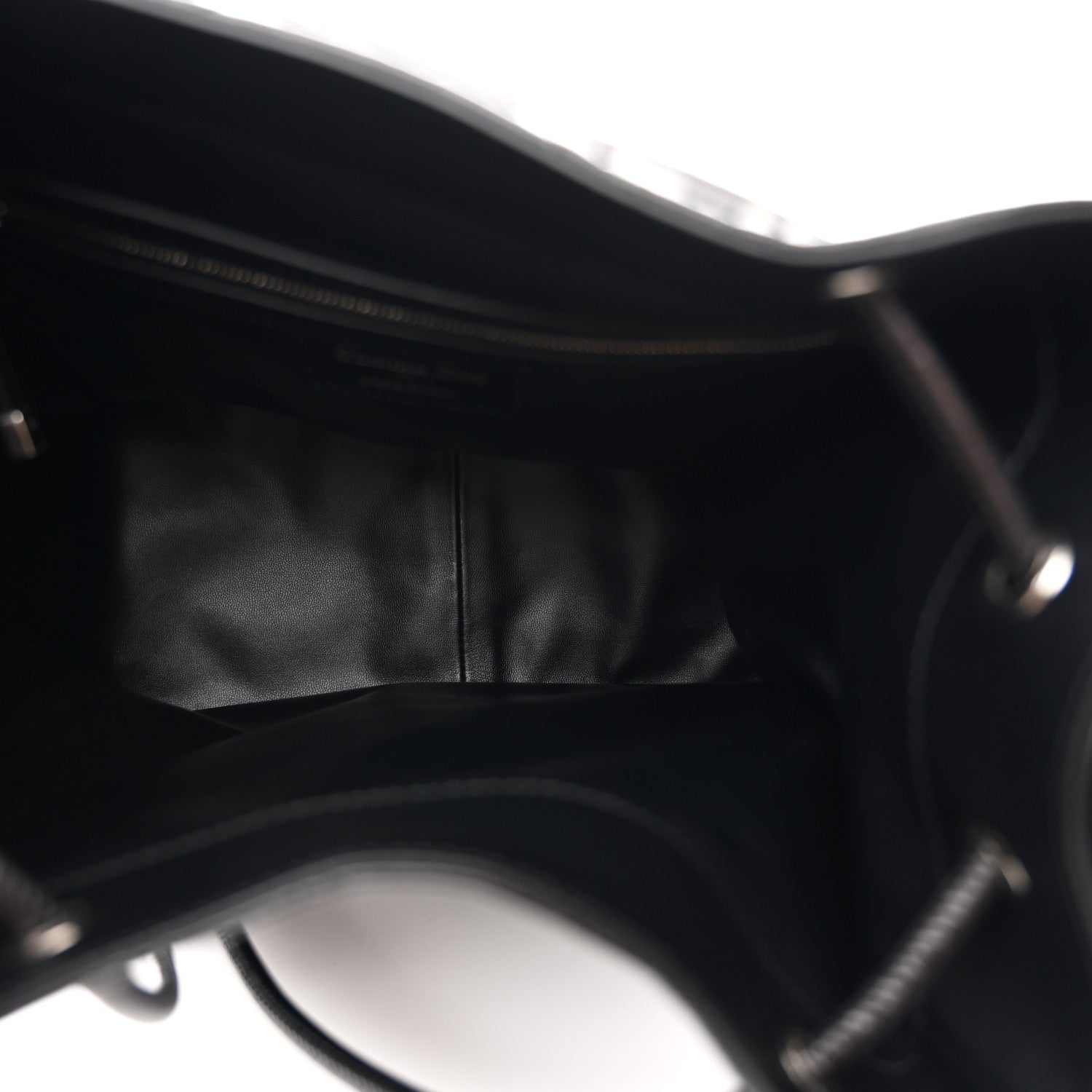 Christian Dior Crinkled Calfskin Macrocannage Medium D-Motion Bag Black