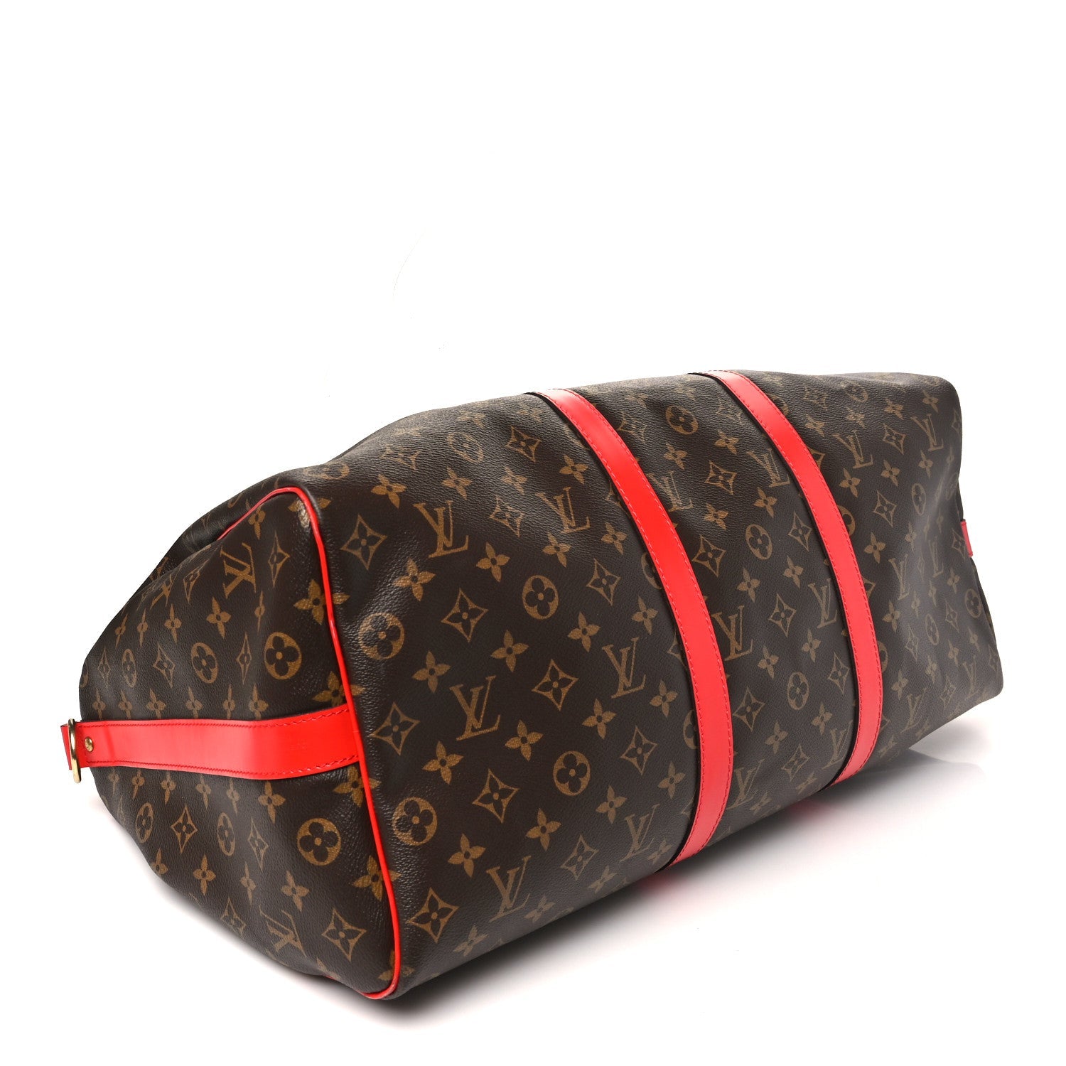 Louis Vuitton Calfskin Monogram Keepall Bandouliere 50 Coquelicot