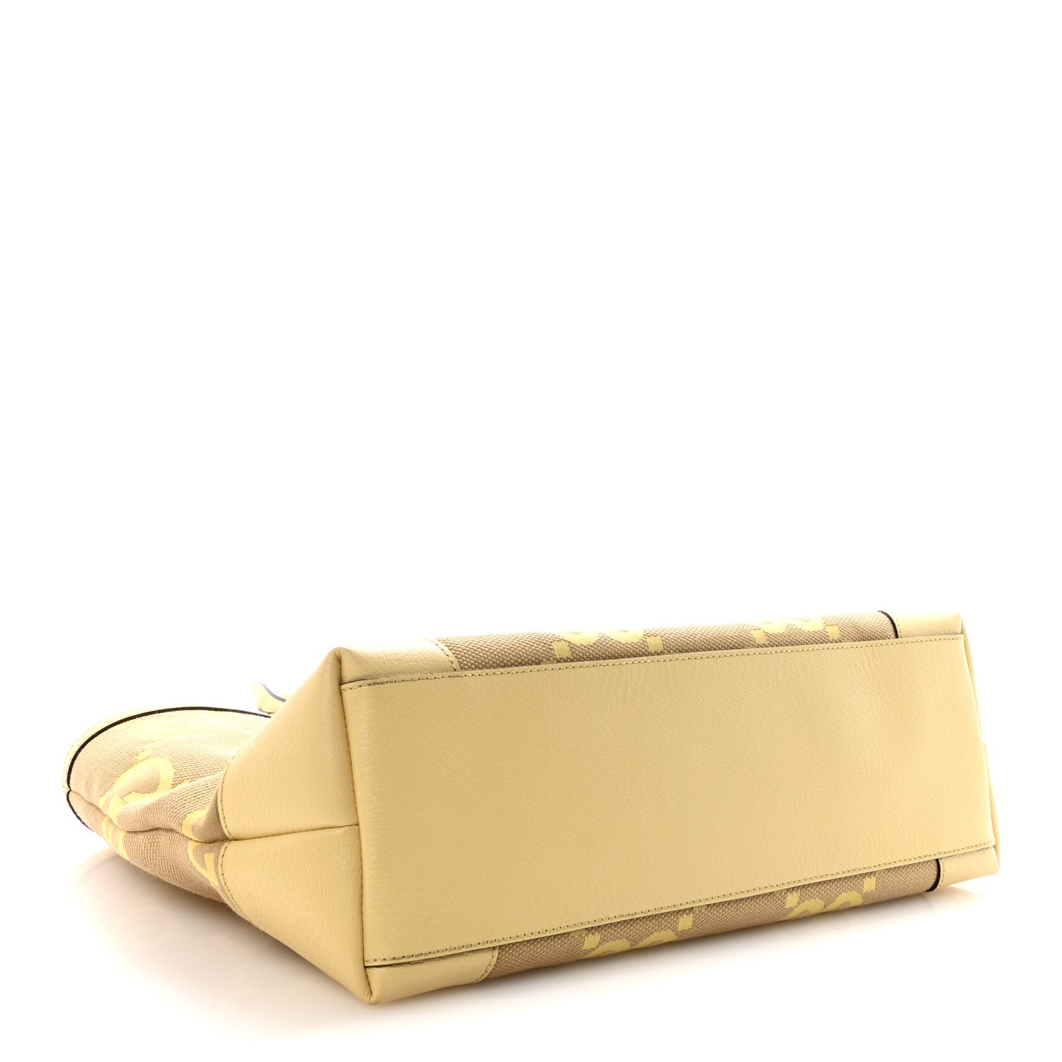 Gucci Monogram Jumbo GG Textured Dollar Calfskin Medium Ophidia Shopping Tote Beige Banana