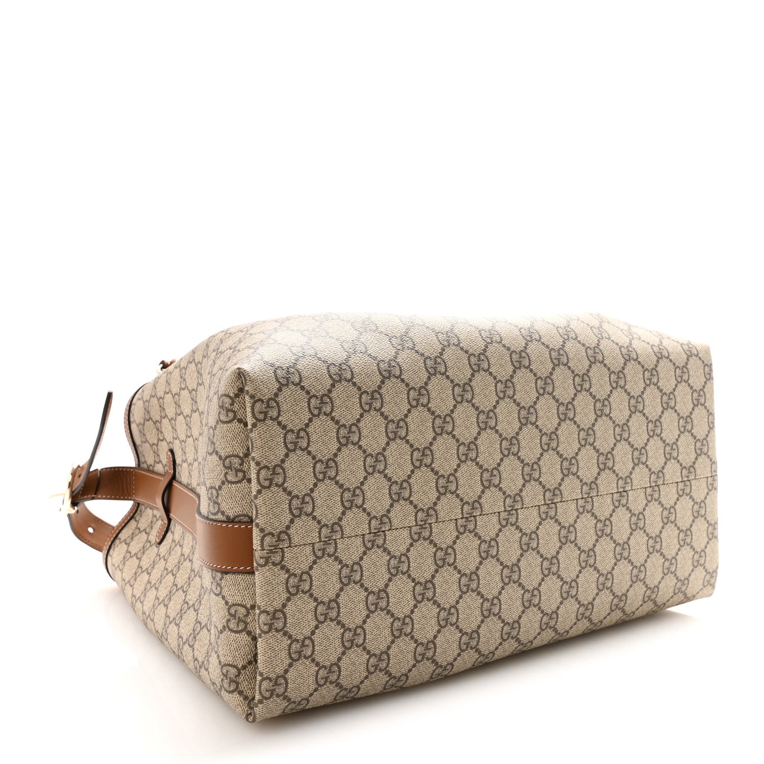 Gucci GG Icon Monogram Padlock Shoulder Bag Beige Dark Brown