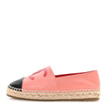 Lambskin CC Espadrilles 38 Pink Red Black