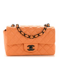 Chanel Lambskin Quilted Mini Rectangular Flap Orange