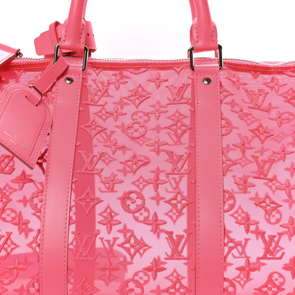 Louis Vuitton Monogram Fluo See Through Keepall Bandouliere 50 Rose