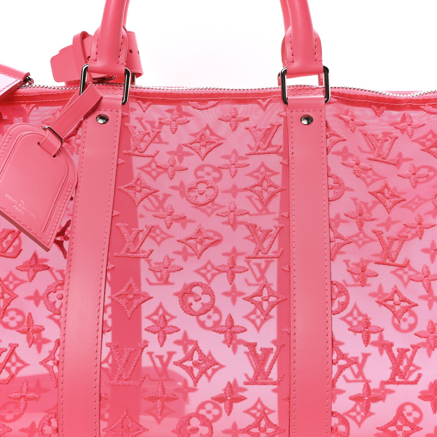 Louis Vuitton Monogram Fluo See Through Keepall Bandouliere 50 Rose