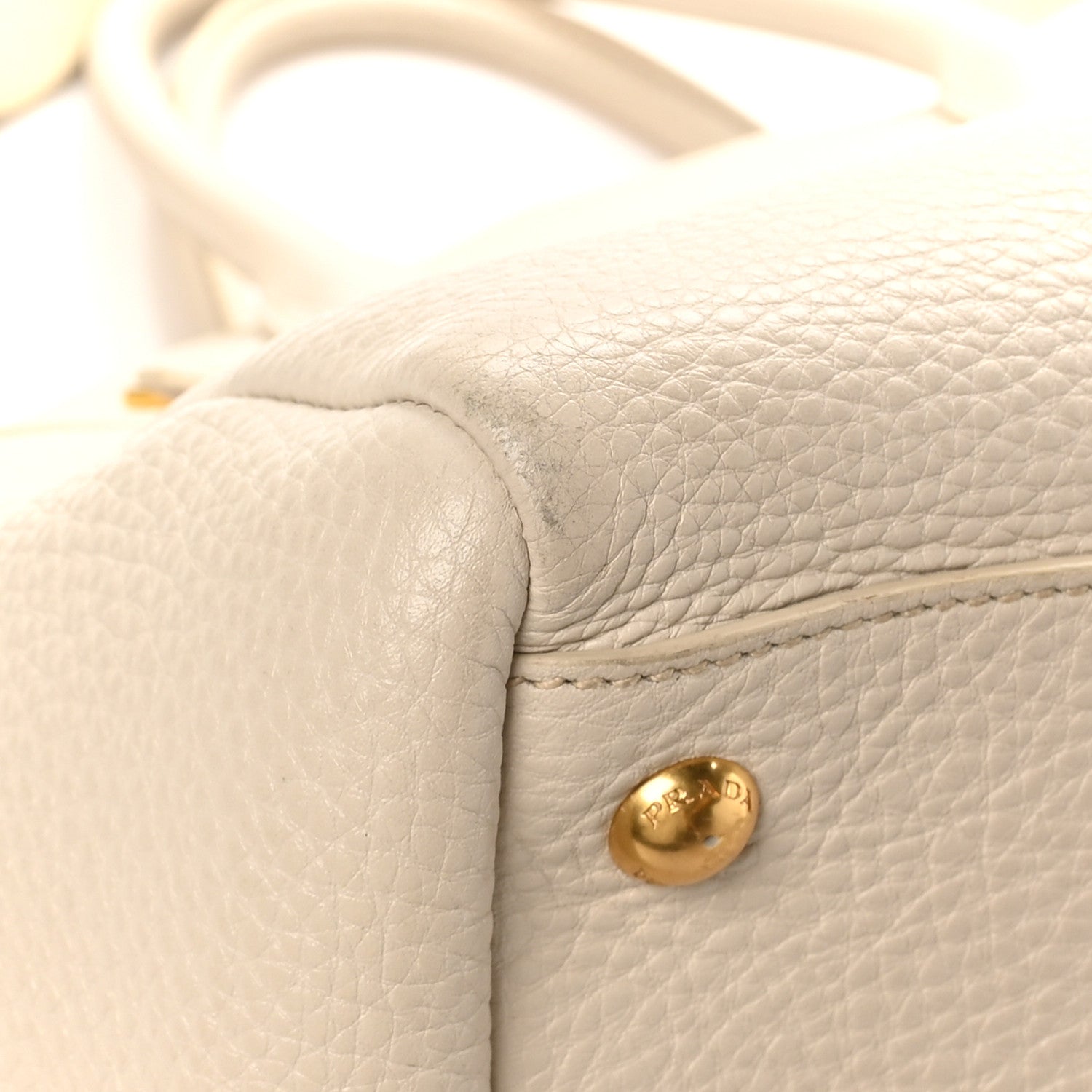 Prada Vitello Daino Top Handle Tote Talco