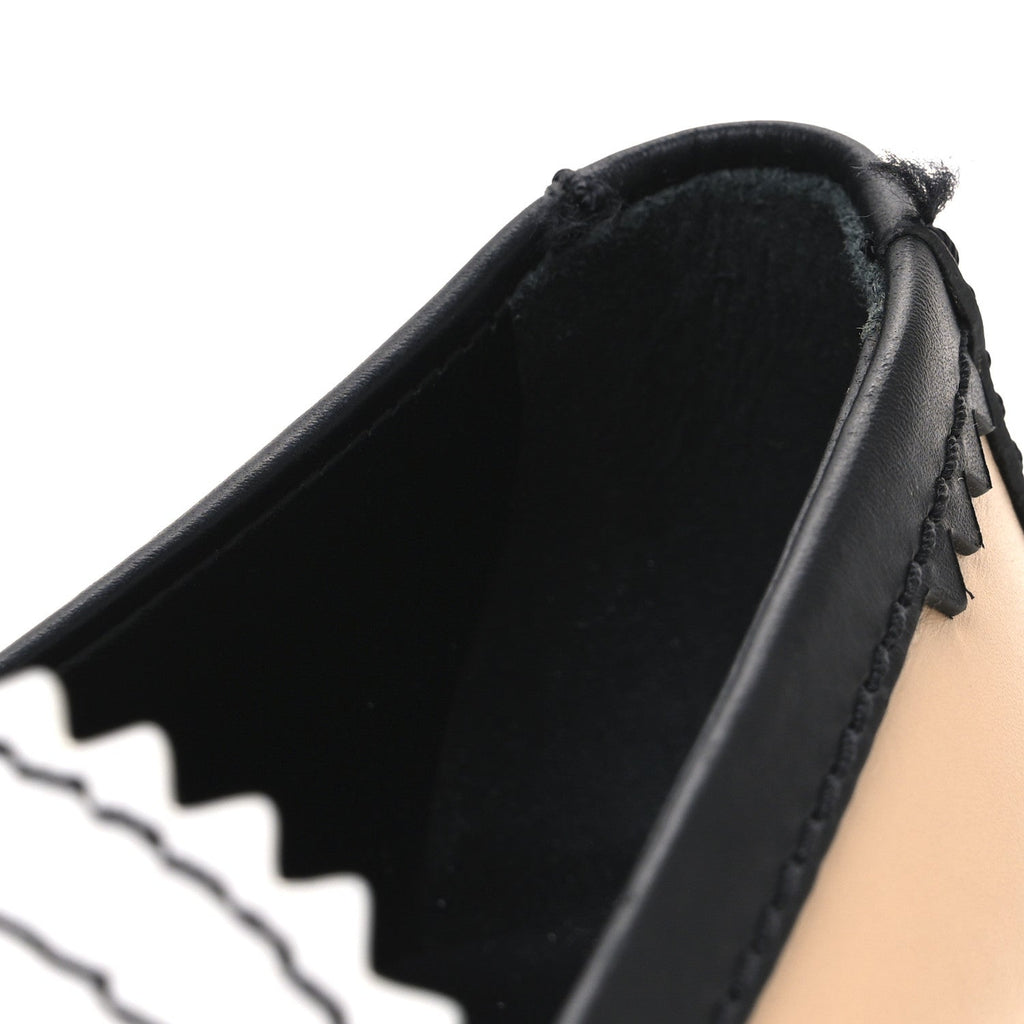 Calfskin CC Loafers 40 Black White Beige