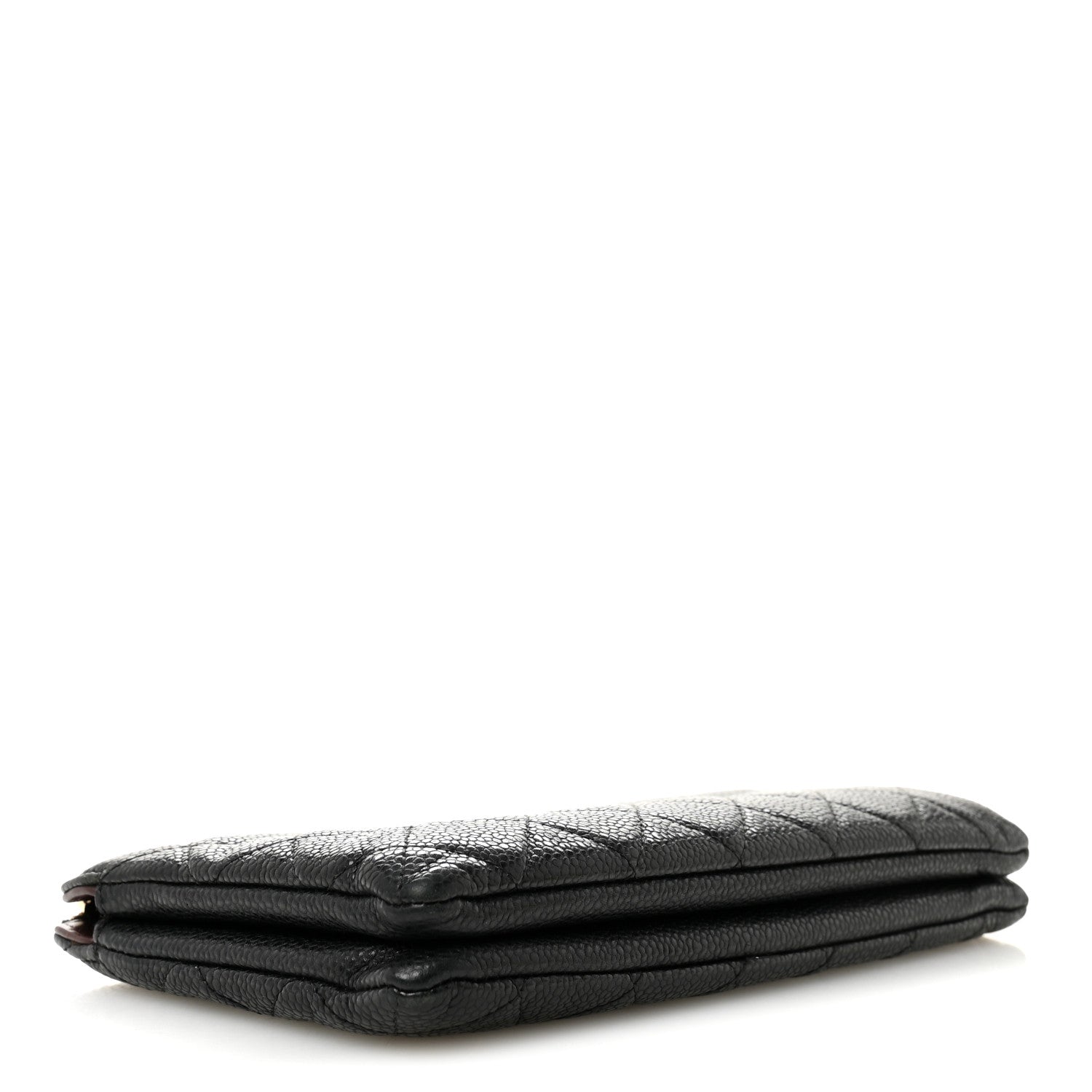 Caviar Quilted Small Zipped Clutch Black
