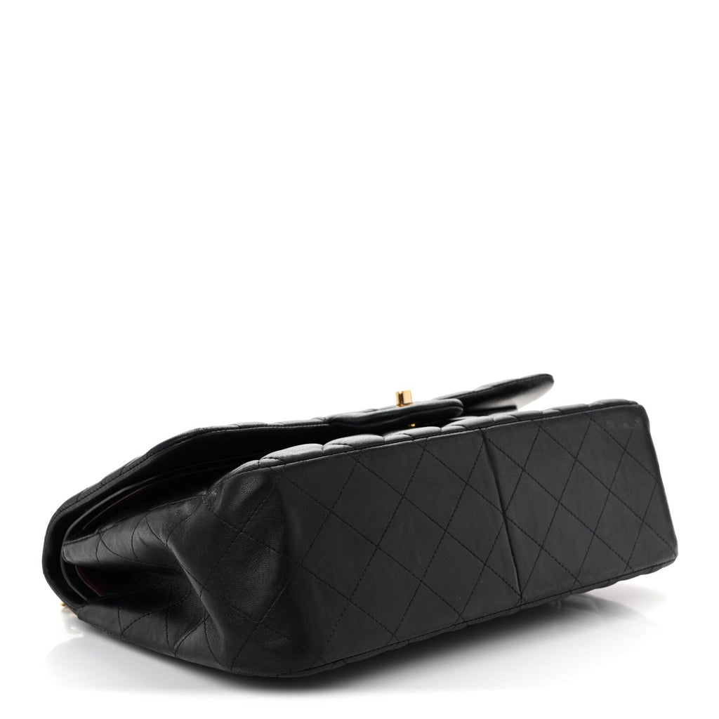 Chanel Lambskin Quilted Jumbo Double Flap Black