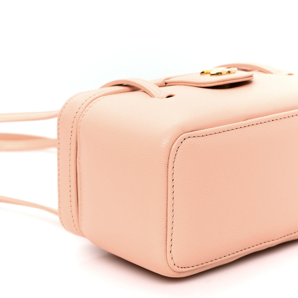 Chanel Shiny Caviar Preppy Coco Long Vanity With Strap Light Pink