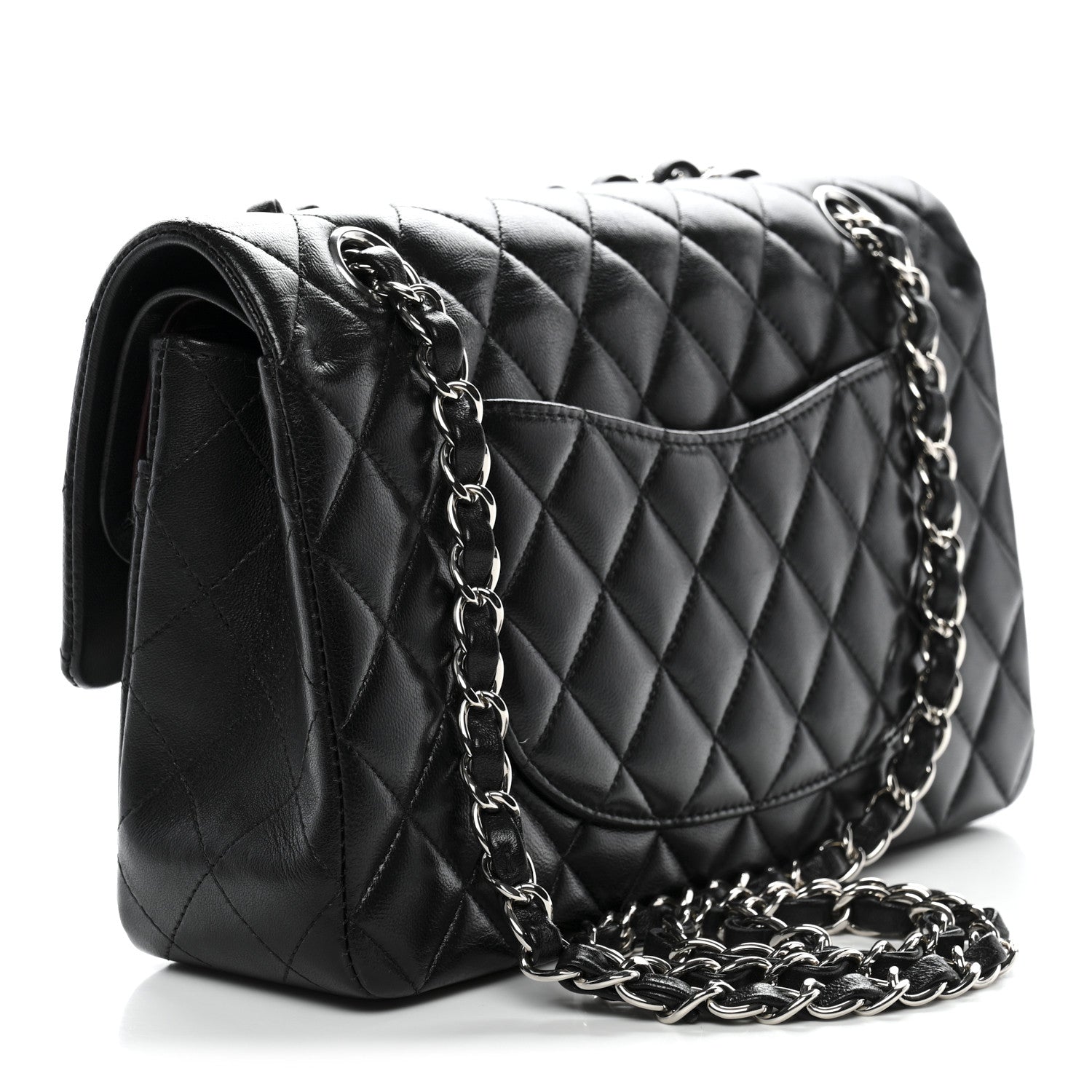 Chanel Lambskin Quilted Medium Double Flap Black