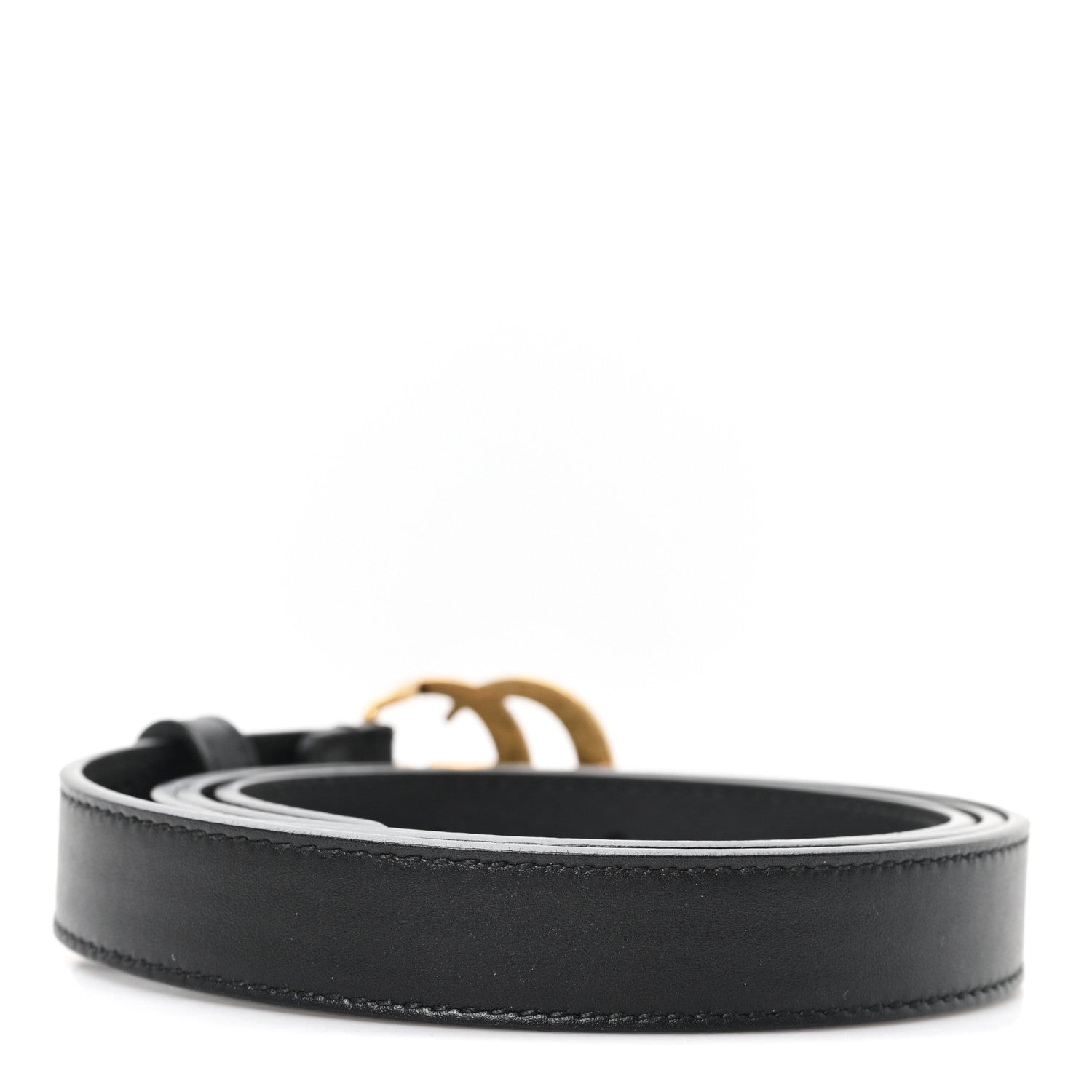 Gucci Calfskin Double G 20mm Belt 95 38 Black