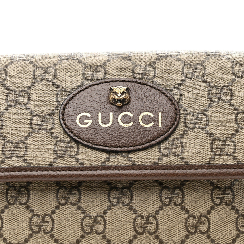 Gucci GG Supreme Monogram Neo Vintage Web Belt Bag Brown