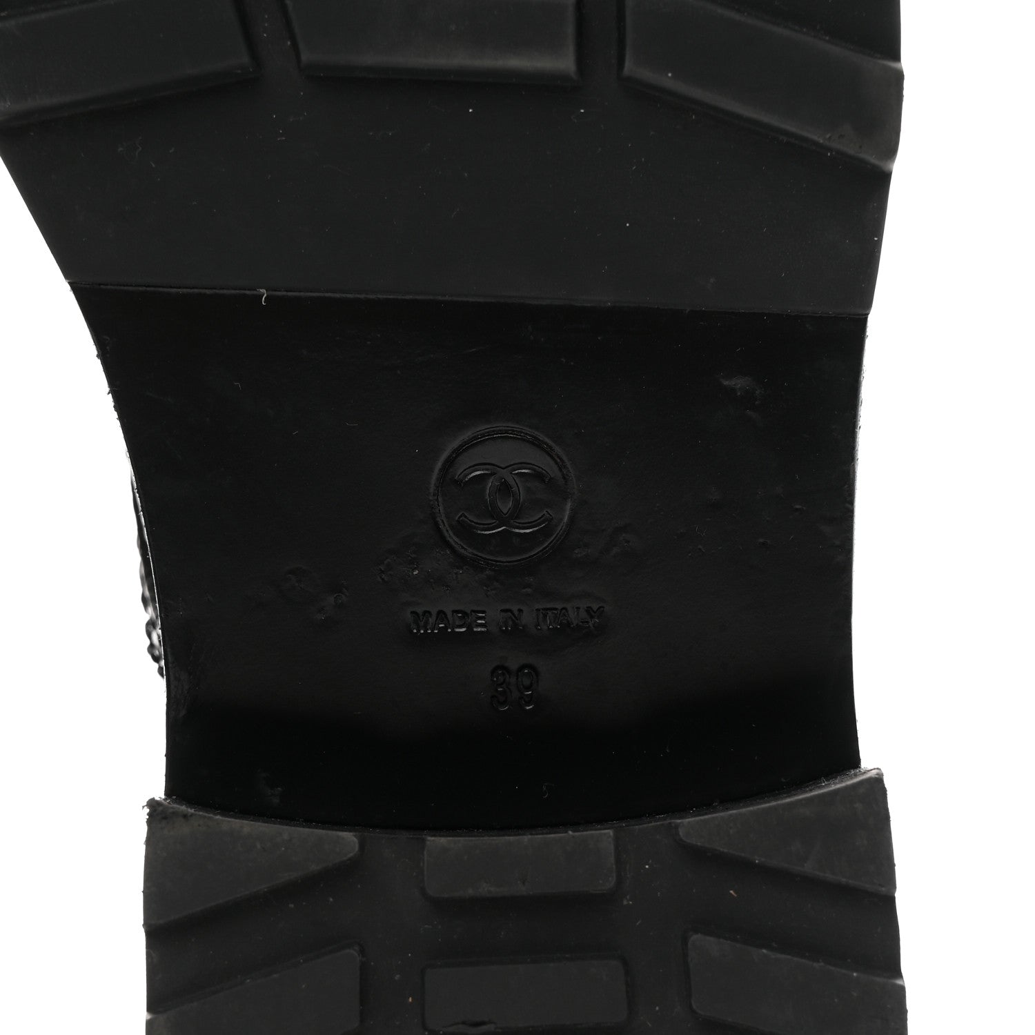 Chanel Shiny Calfskin Velvet Pearl Combat Short Boots 39 Black
