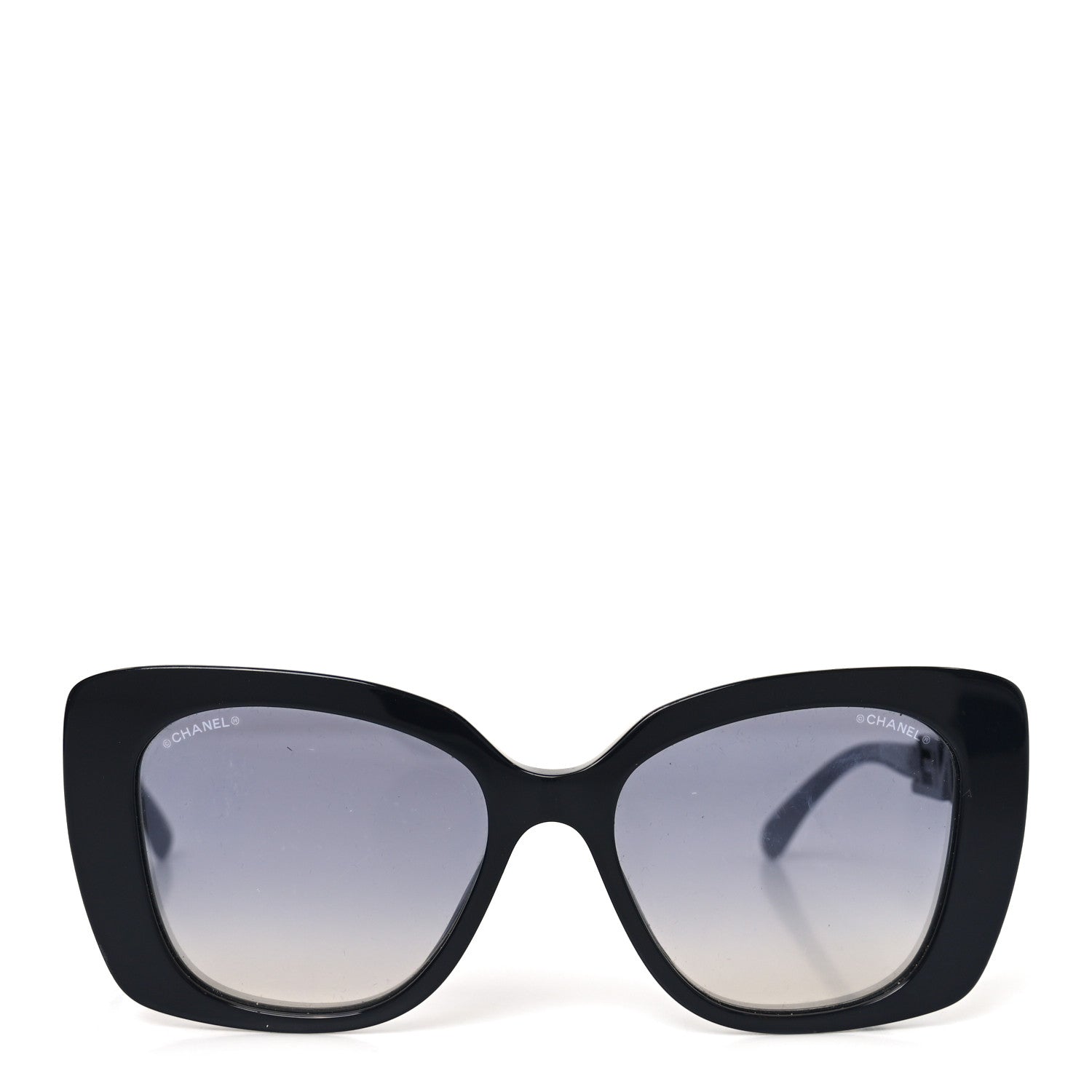 Acetate Strass Polarized Square Sunglasses 5422-B Black