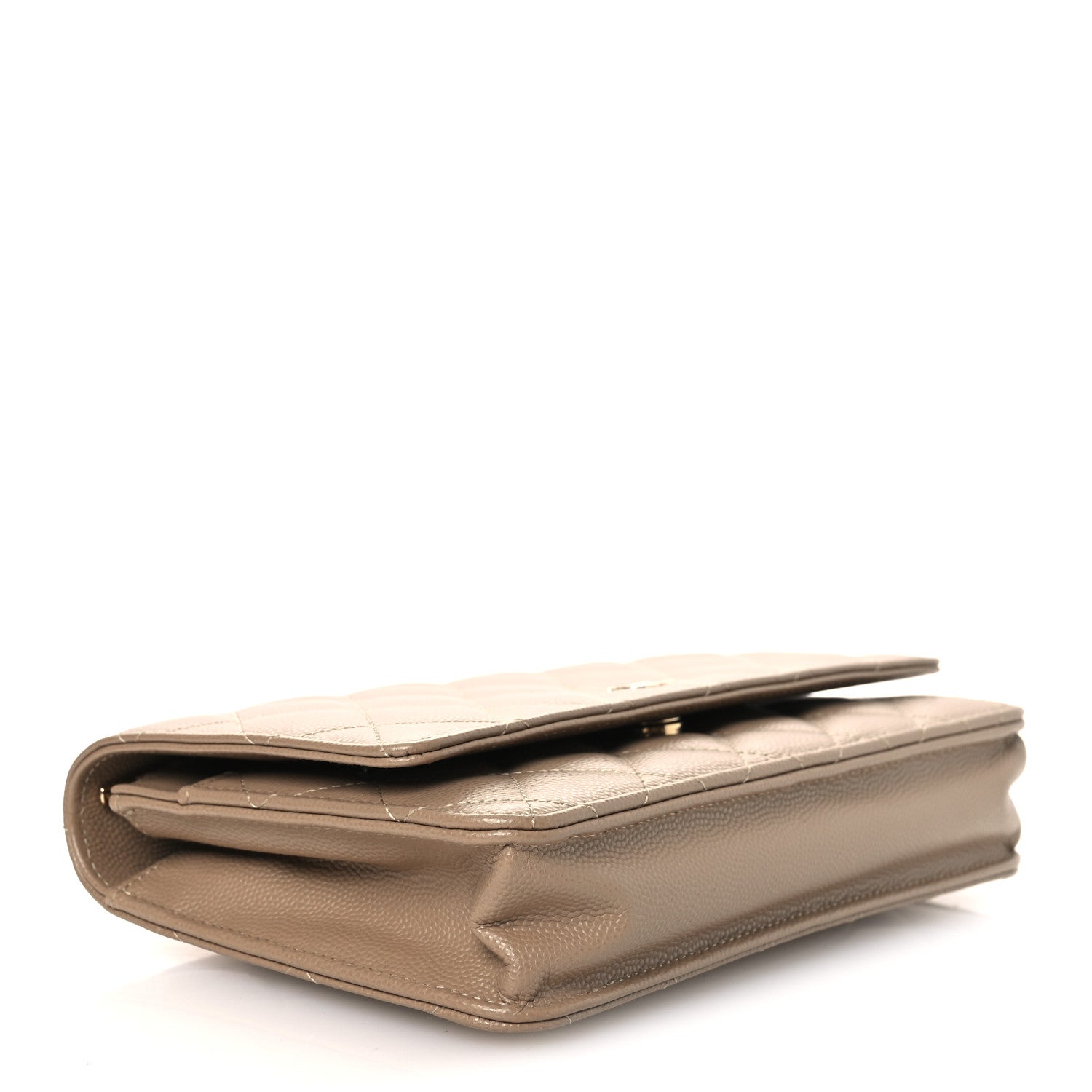 Chanel Caviar Quilted Wallet on Chain WOC Dark Beige