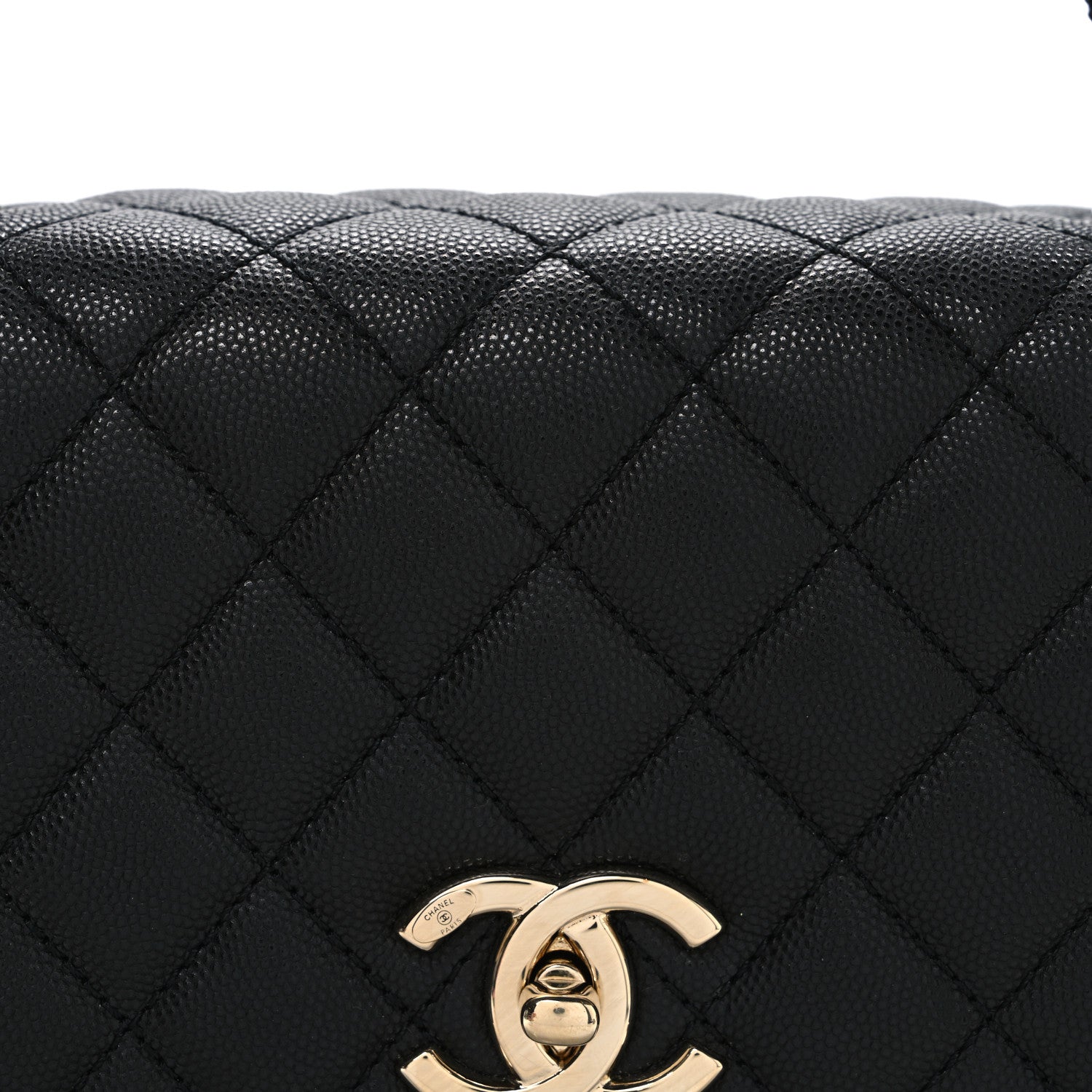 Chanel Caviar Quilted Small Coco Handle Flap Black