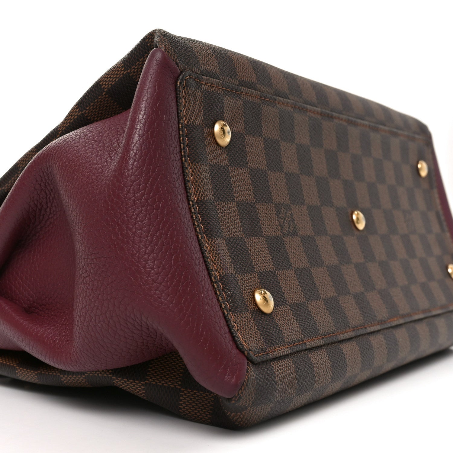 Louis Vuitton Cuir Taurillon Damier Ebene Normandy Bordeaux