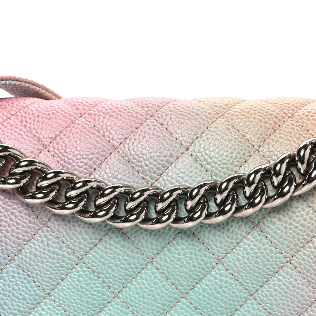 Chanel Caviar Quilted Medium Cuba Rainbow Boy Flap Multicolor