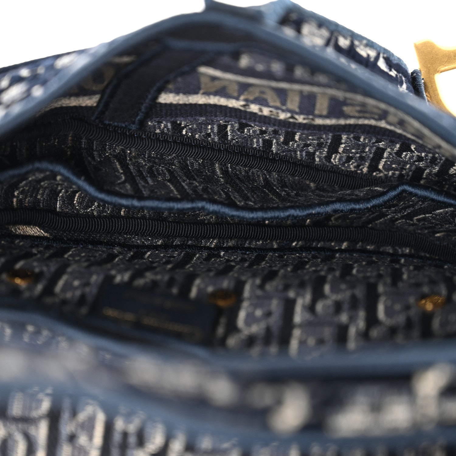 Christian Dior Velvet Oblique Saddle Bag Blue
