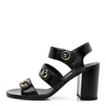 Chanel Shiny Calfskin CC Sandals 38.5 Black