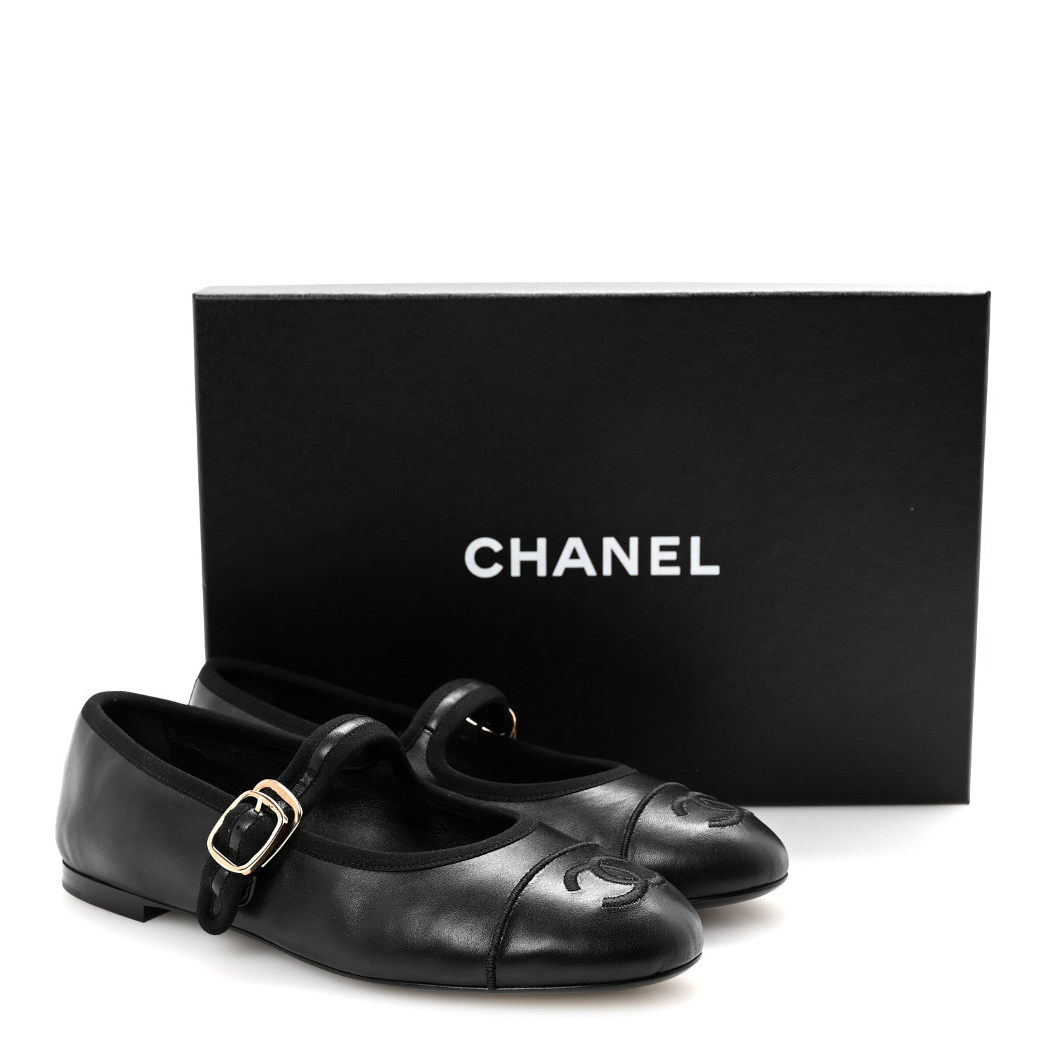 Lambskin Mary Jane Flats 36.5 Black
