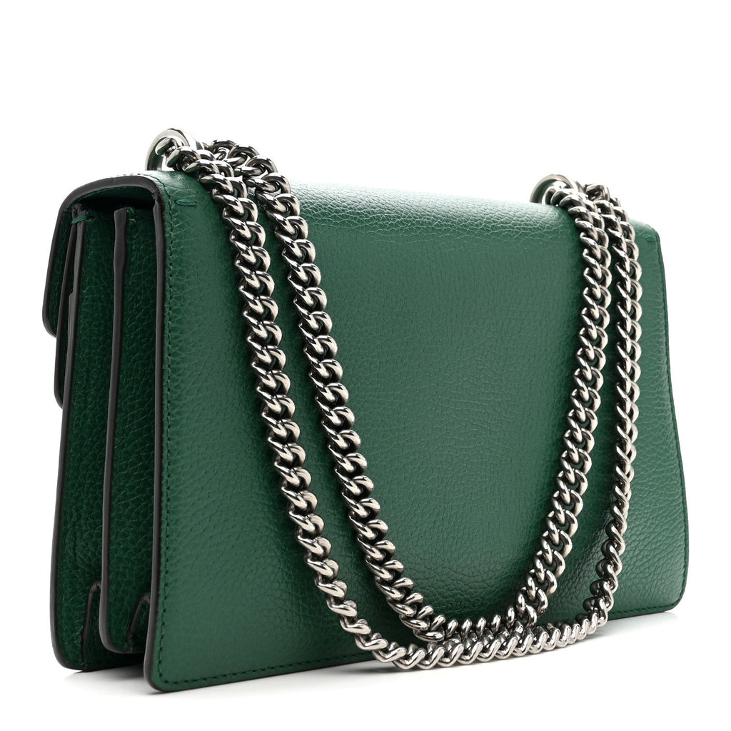 Gucci Dollar Calfskin Crystal Small Dionysus Shoulder Bag Emerald