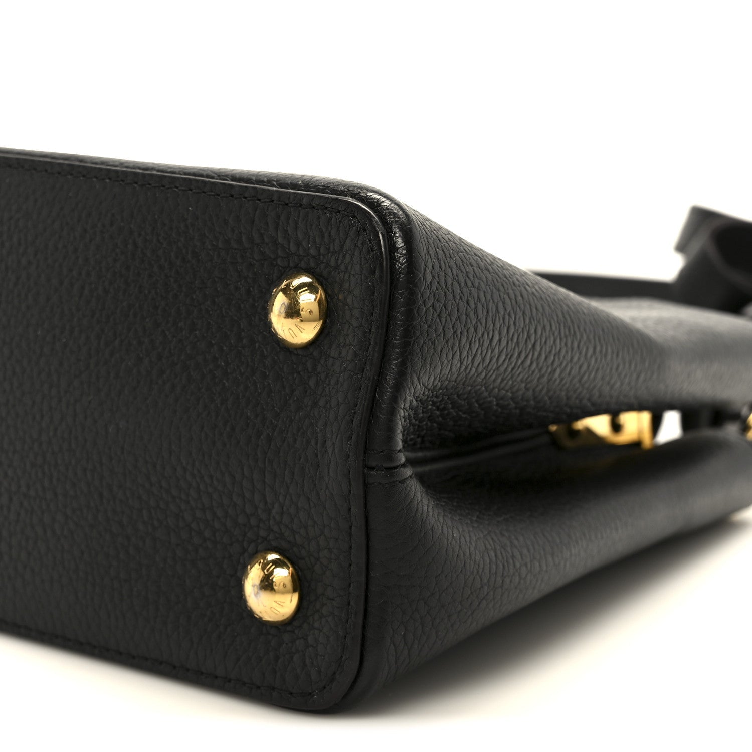 Louis Vuitton Taurillon Capucines PM Black Fuchsia
