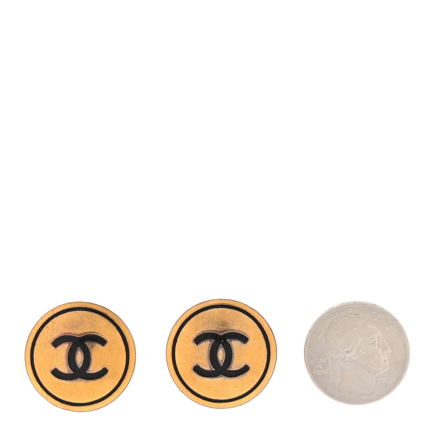 CC Clip On Earrings Black Gold