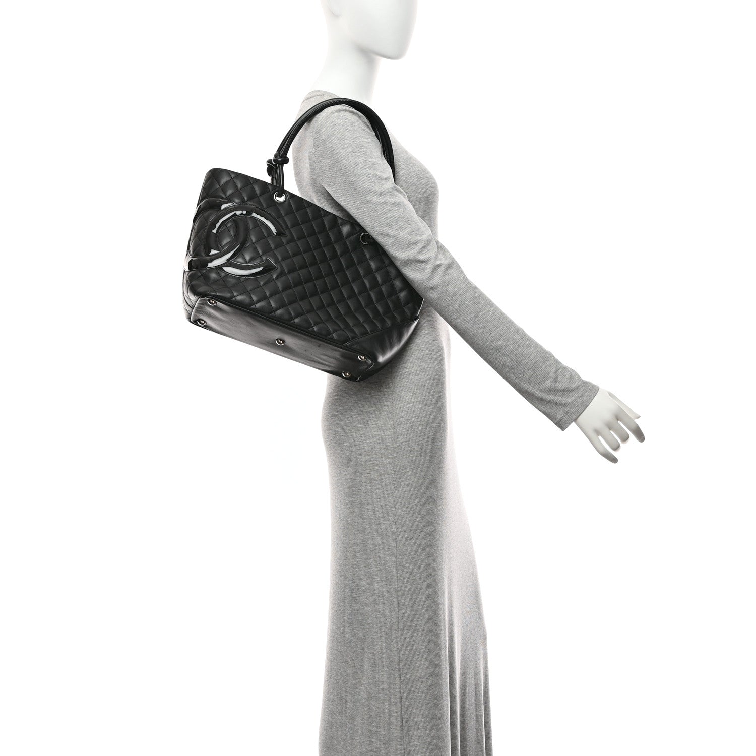 Chanel Calfskin Quilted Large Cambon Tote Black