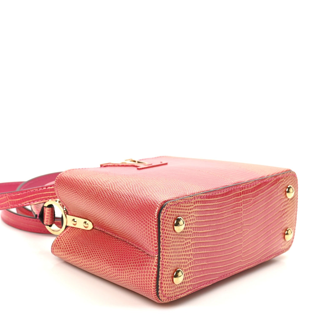 Louis Vuitton Metallic Lizard Capucines Mini Fuchsia Gold