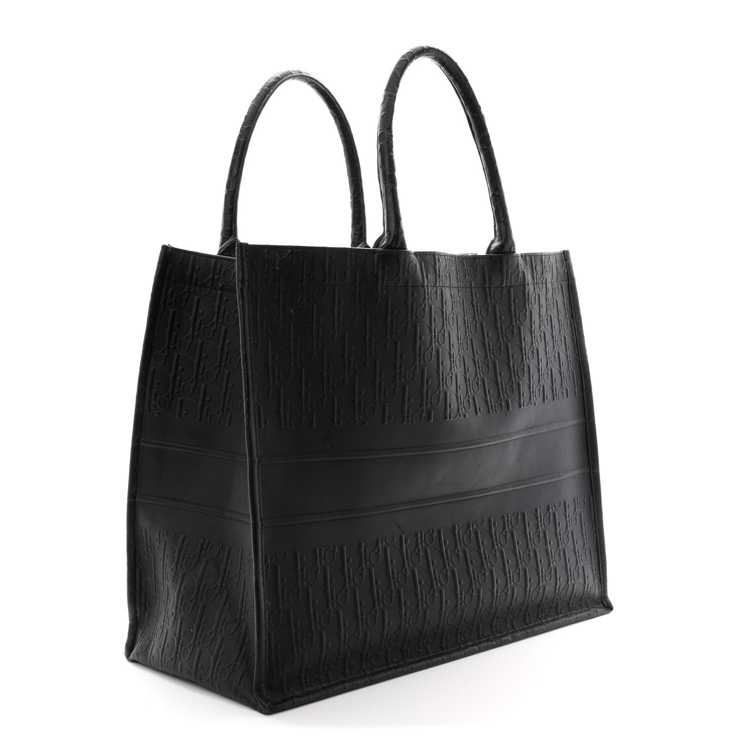 Christian Dior Oblique Calfskin Embossed Large Book Tote TBlack
