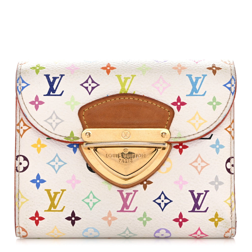 Louis Vuitton Monogram Multicolor Joey Wallet White Litchi