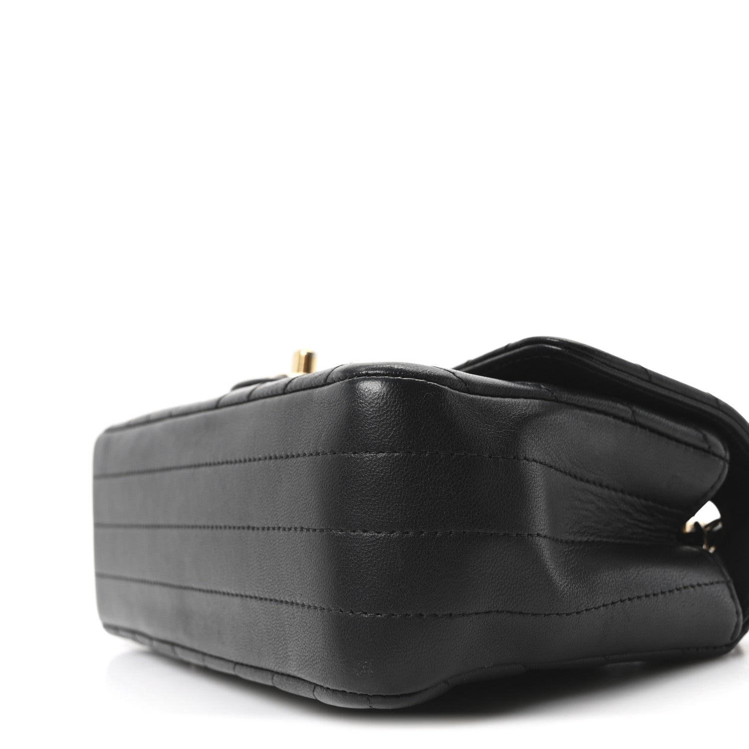 Chanel Lambskin Chevron Quilted Mini Rectangular Flap Black