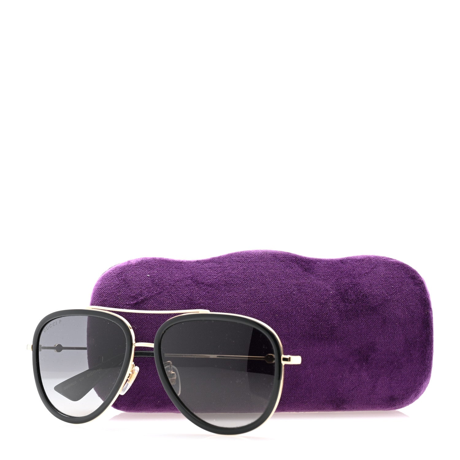 Gucci Aviator Sunglasses GG0062S Black Gold