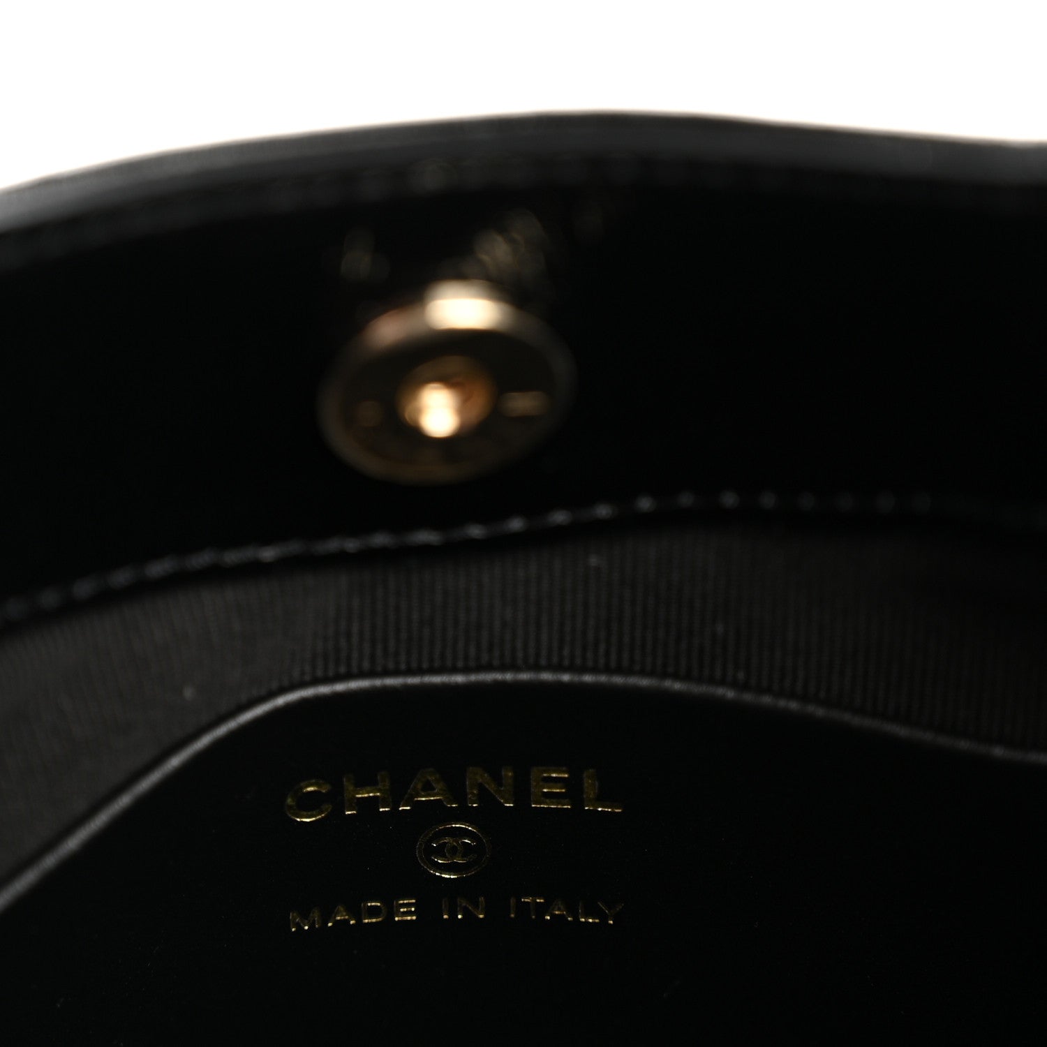 Chanel Shiny Crumpled Calfskin Quilted Nano 31 Shopping Bag White Black