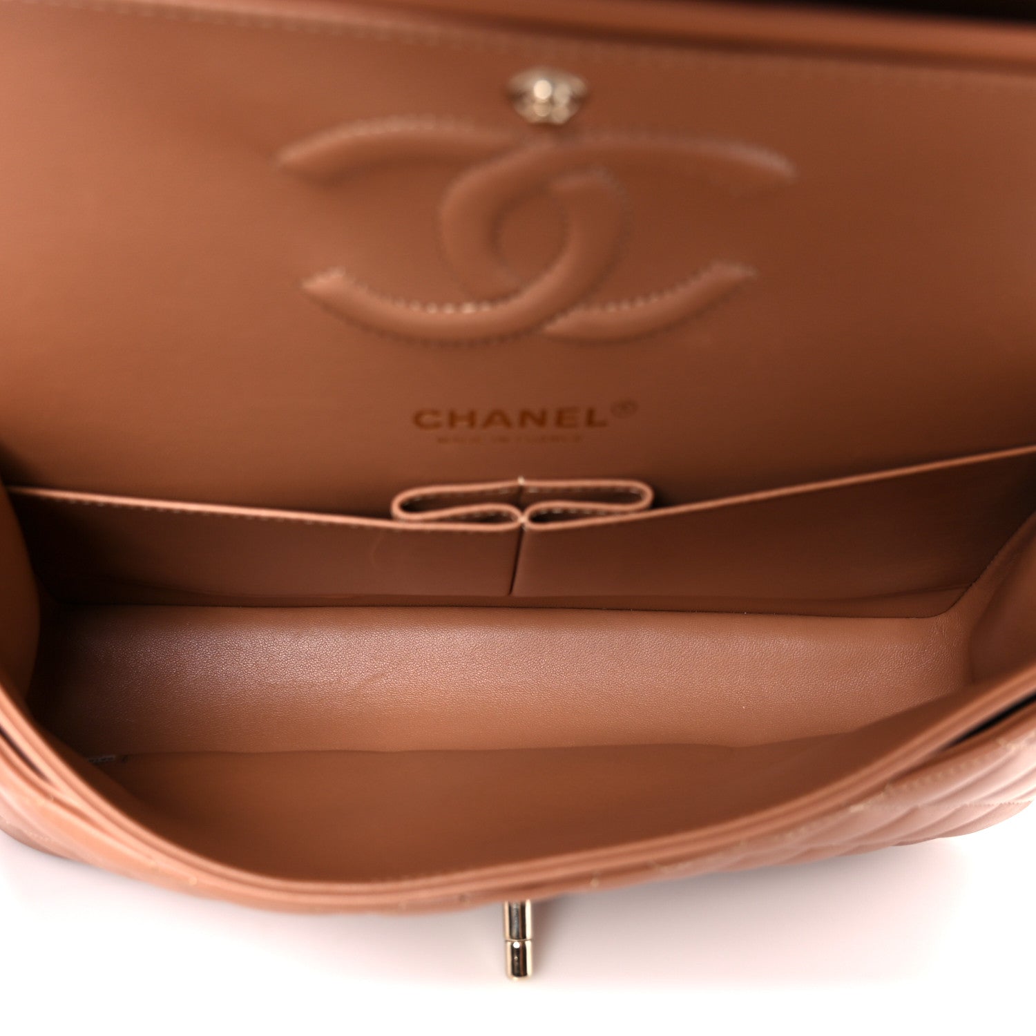Chanel Lambskin Quilted Medium Double Flap Brown