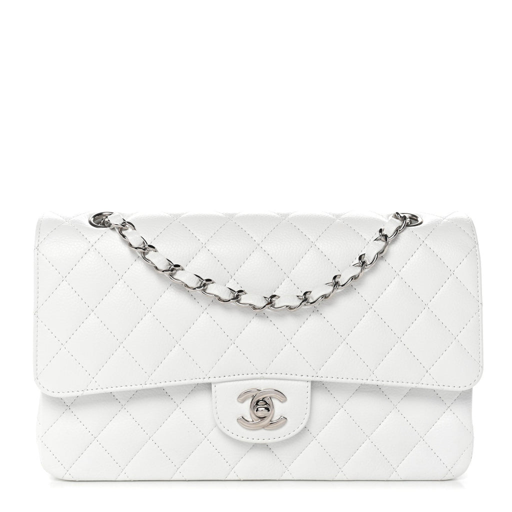 Chanel Caviar Quilted Medium Double Flap White