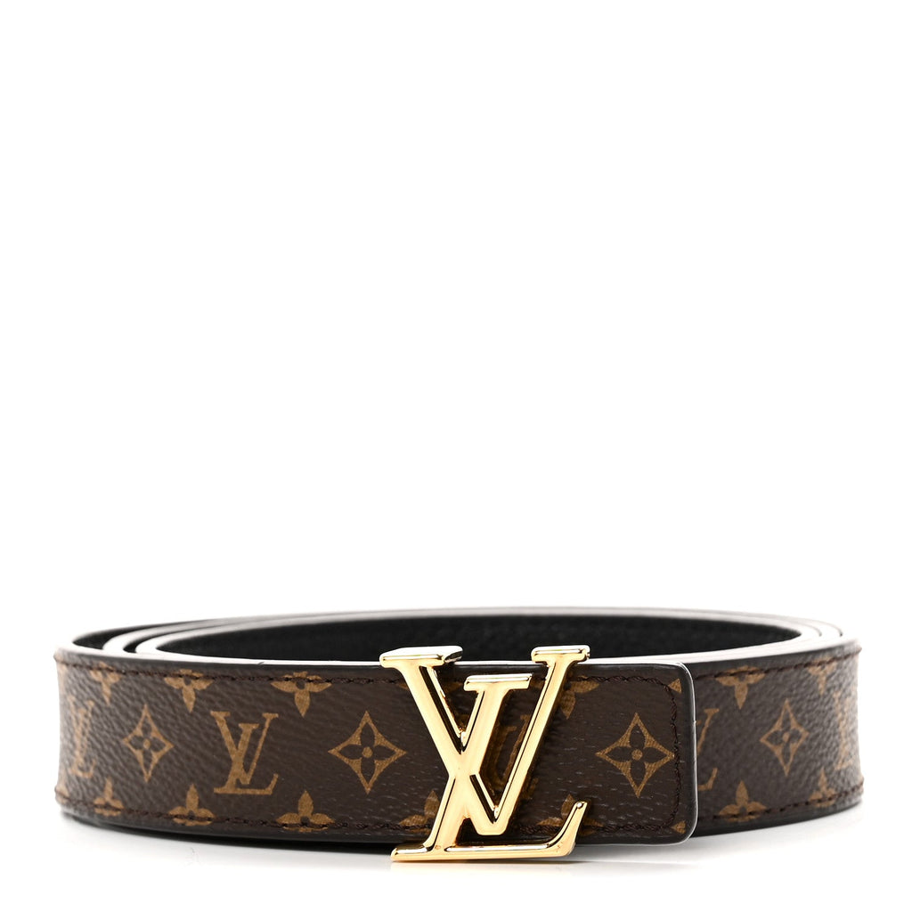 Louis Vuitton Calfskin Monogram 25mm LV Iconic Reversible Belt Black 95 38 Black