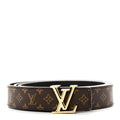Louis Vuitton Calfskin Monogram 25mm LV Iconic Reversible Belt Black 95 38 Black