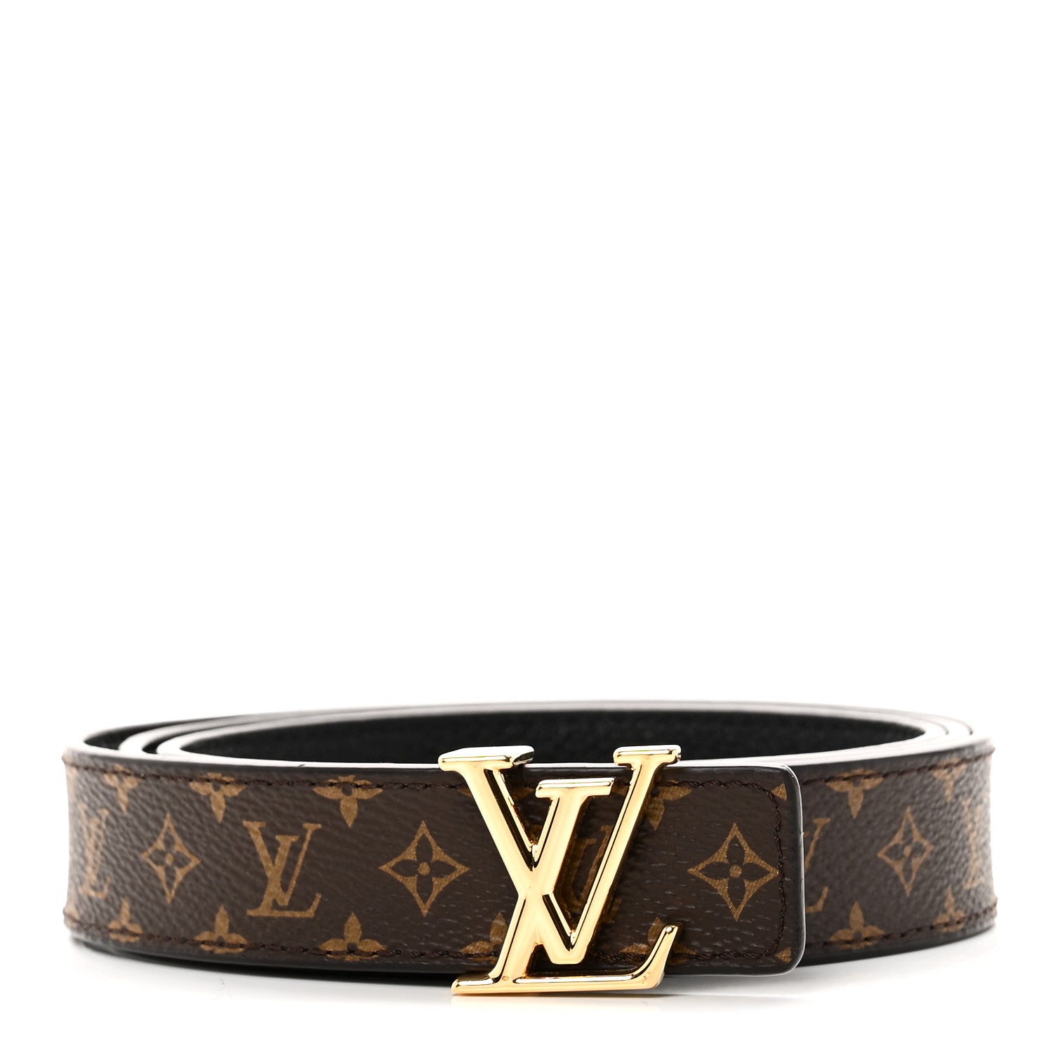 Louis Vuitton Calfskin Monogram 25mm LV Iconic Reversible Belt Black 95 38 Black
