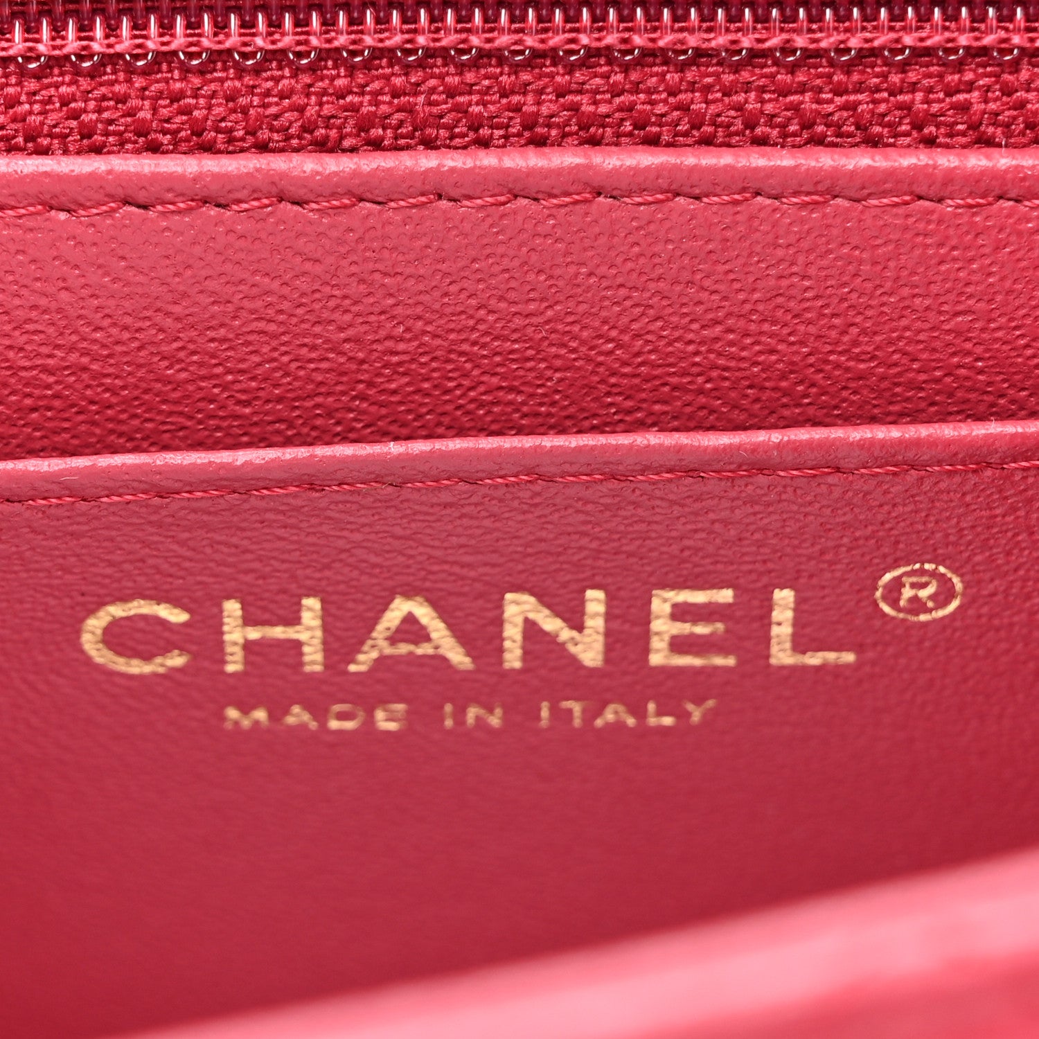 Chanel Lambskin Quilted Mini Square Flap Dark Pink