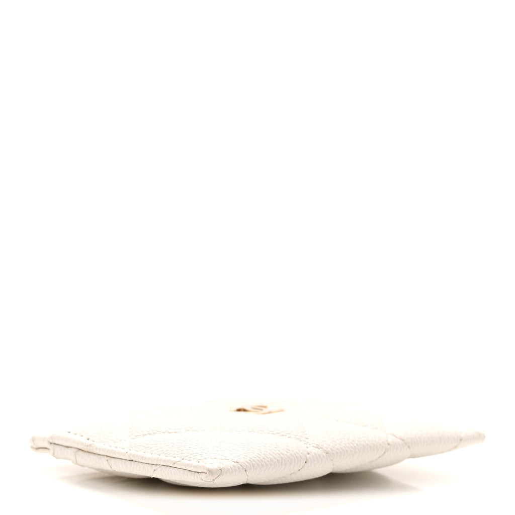 Caviar Quilted Card Holder White
